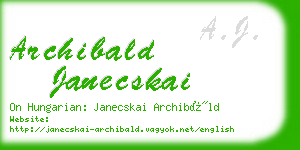 archibald janecskai business card